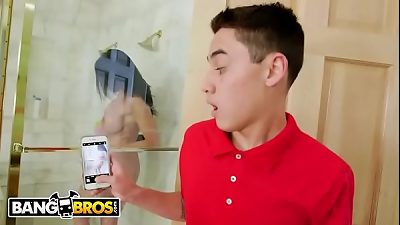 BANGBROS - Juan El Caballo Loco Spies On His milf Stepmom In douche