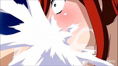 fairy Tail gonzo parody - Erza gives a dream fellatio