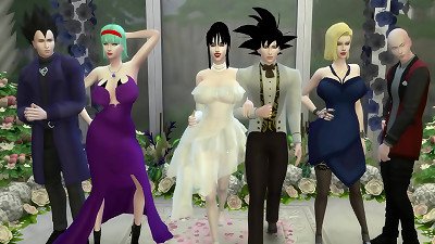 Milk's Marriage vignette 1 The Wedding of Goku and his wifey Chichi highly romantic but it ends in Netorare wife screwed like a multiple hubby cuckold Dragon Ball porn hentai