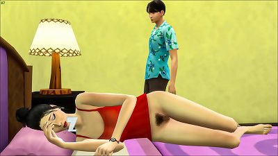 asian bare sleeping mother - asian mother